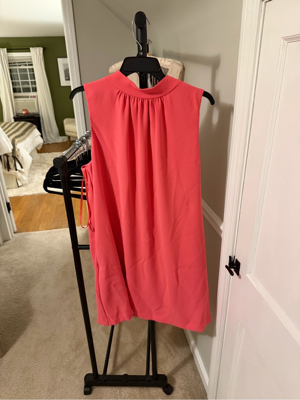 Sleeveless Coral Shift Dress